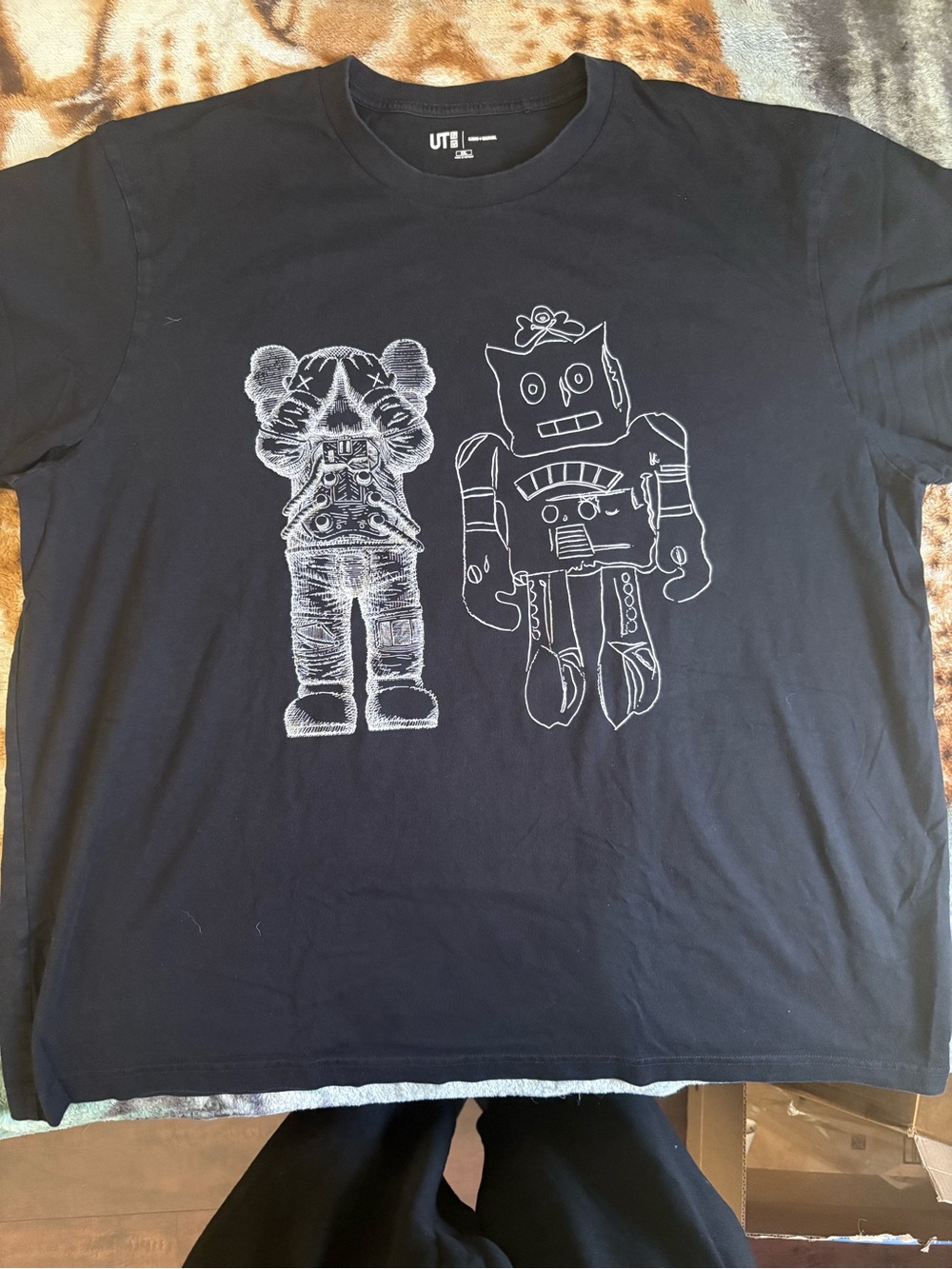 Kaws x Warhol Collab Uniqlo U Black Graphic Tee